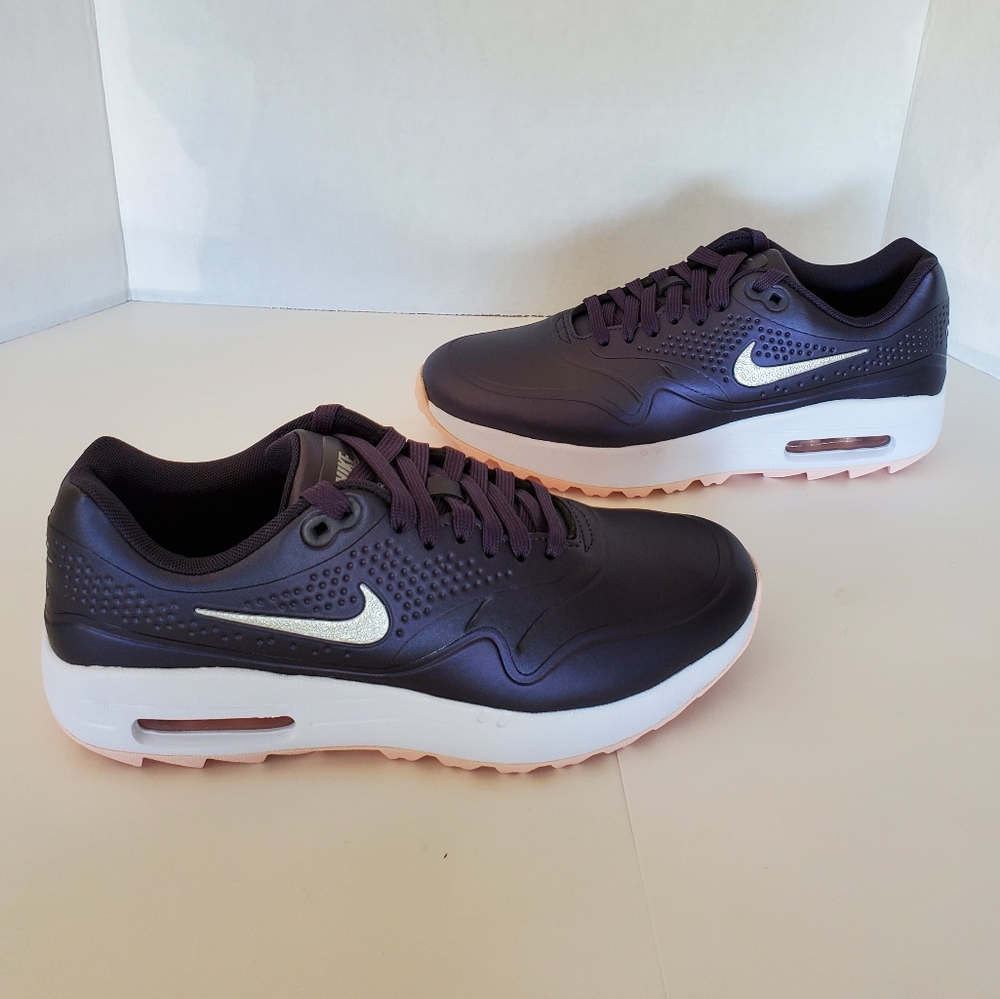 Nike Womens Air Max 1 Golf Shoe 6.5. Black, Pink, White